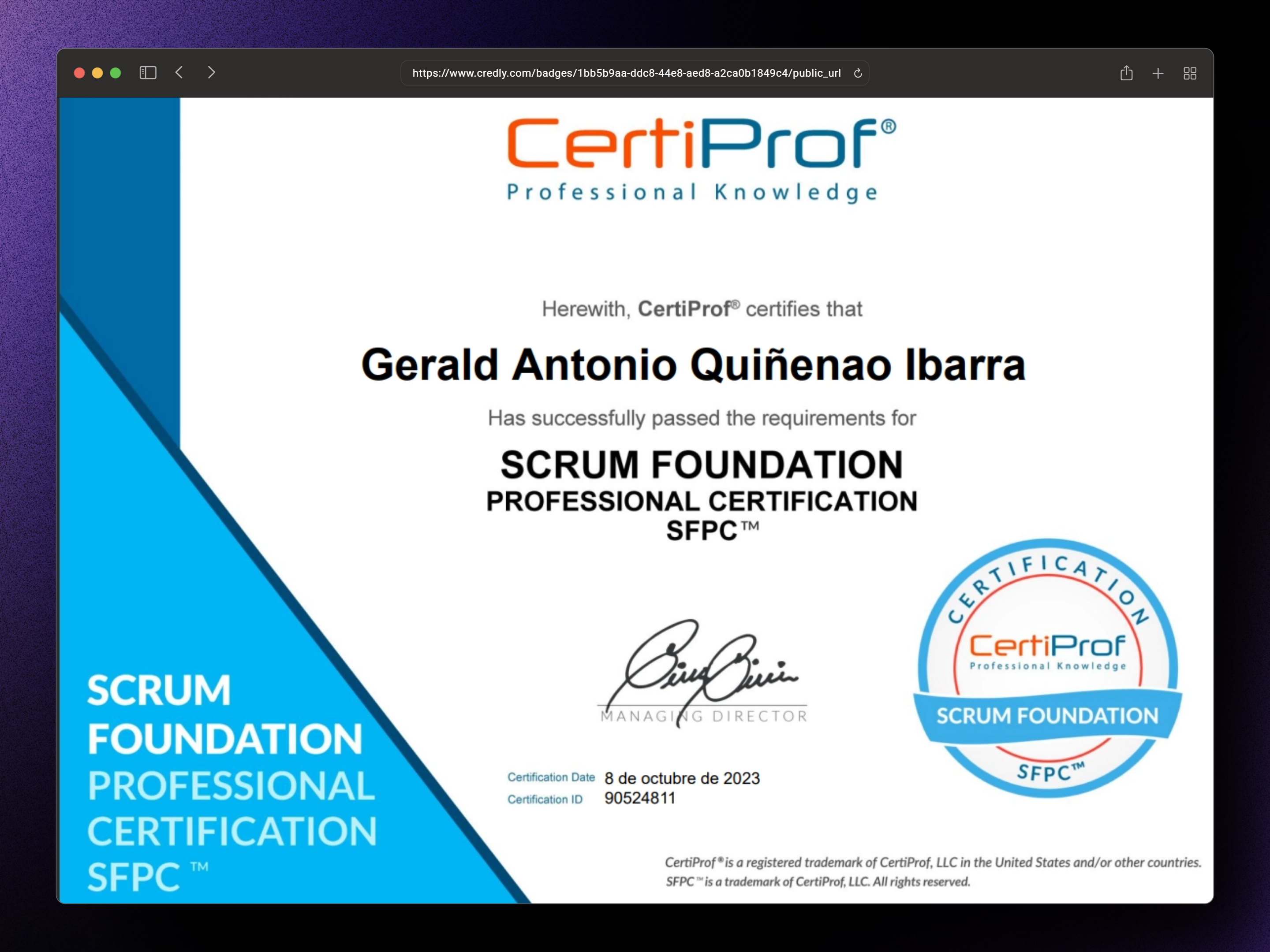 Scrum Foundation Professional Certificate SFPC (v2020)